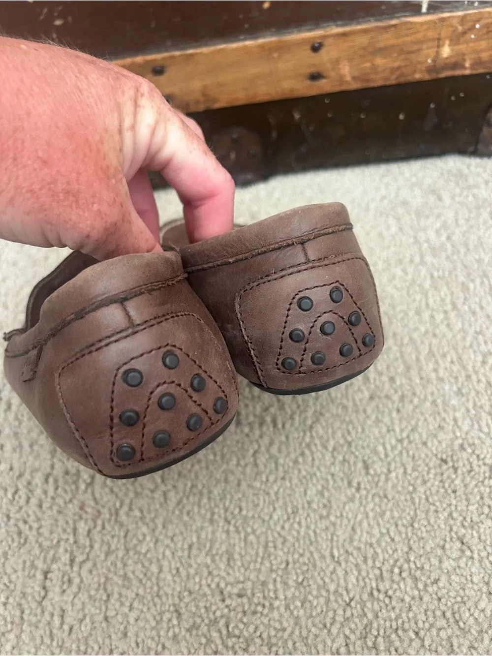 Polo by Ralph Lauren Brown Leather Slip-On Driving Loafers